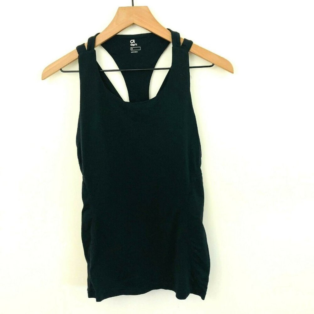 Gap Fit Cut Out Athletic Workout Tank Top Black S